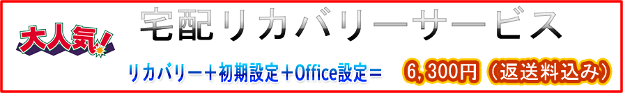 宅配リカバリーのみ6,300円